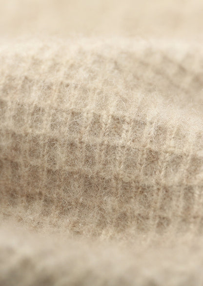 Pure Extra-Fine Merino Wool Textured Zip Polo Cardigan