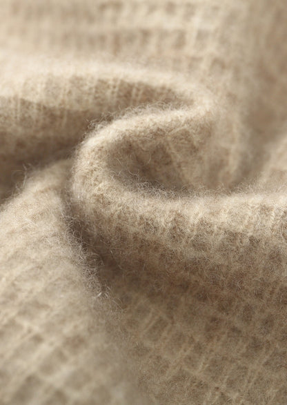Pure Extra-Fine Merino Wool Textured Zip Polo Cardigan