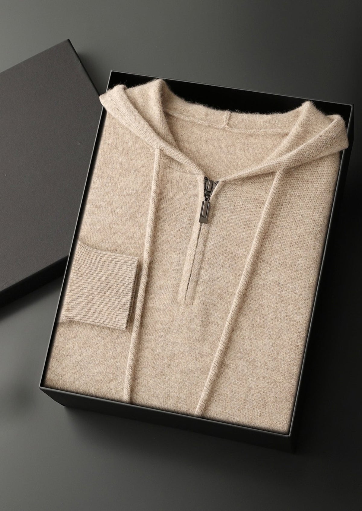 Premium Cashmere Half-Zip Hoodie
