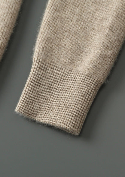 Premium Cashmere Two-Tone Zip Hoodie