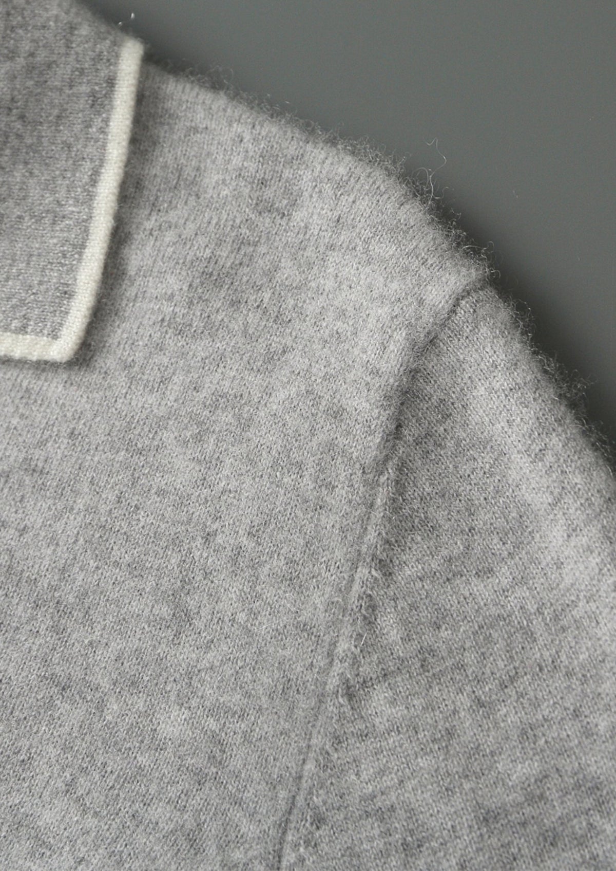 Premium Cashmere Buttonless Contrast Polo