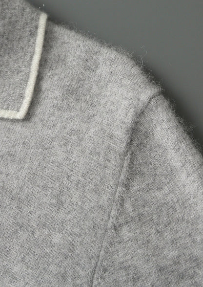 Premium Cashmere Buttonless Contrast Polo