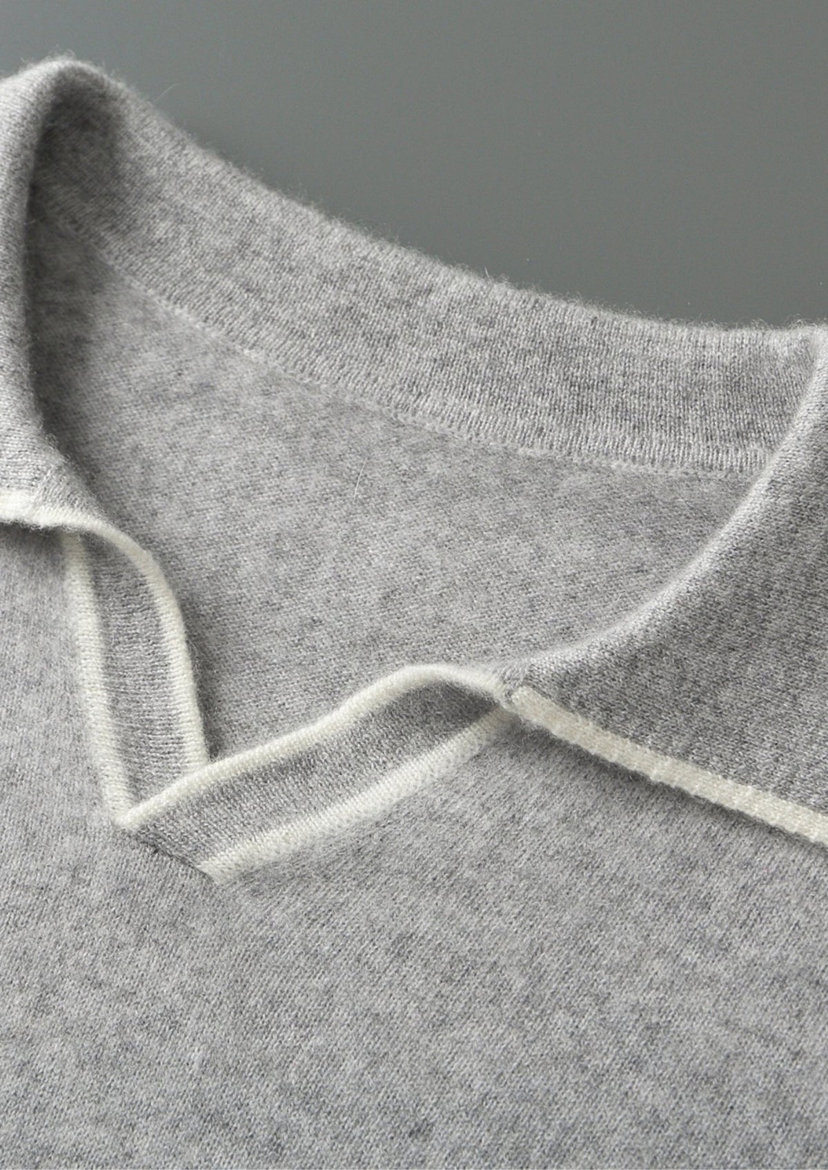 Premium Cashmere Buttonless Contrast Polo