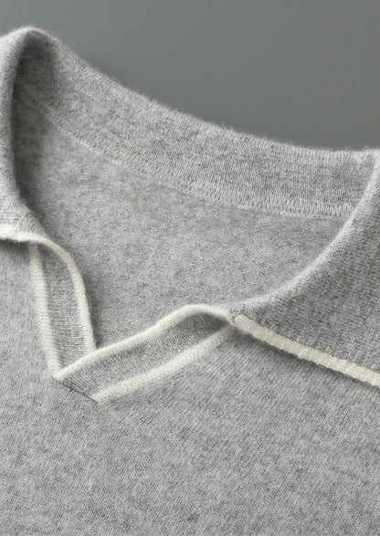Premium Cashmere Buttonless Contrast Polo