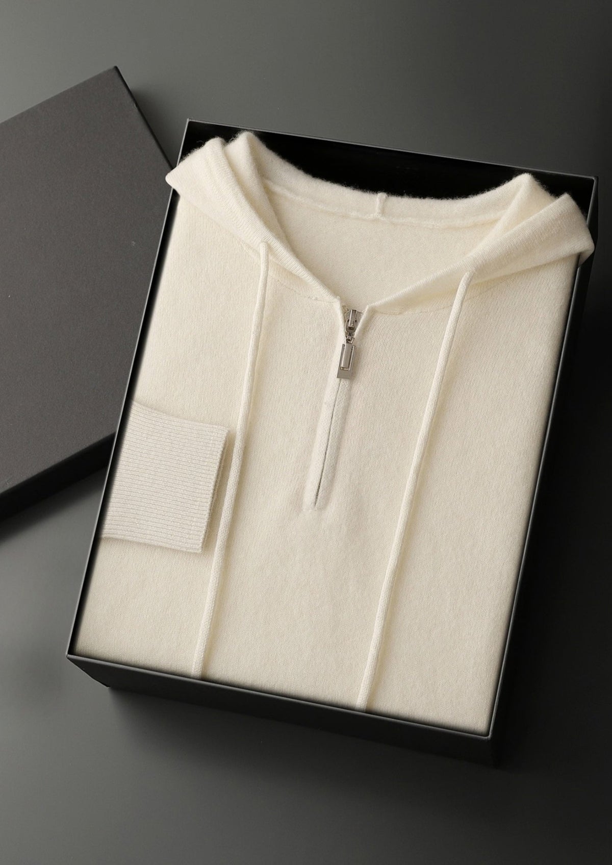 Premium Cashmere Half-Zip Hoodie