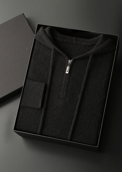 Premium Cashmere Half-Zip Hoodie