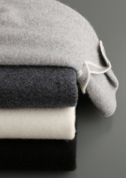 Premium Cashmere Buttonless Contrast Polo