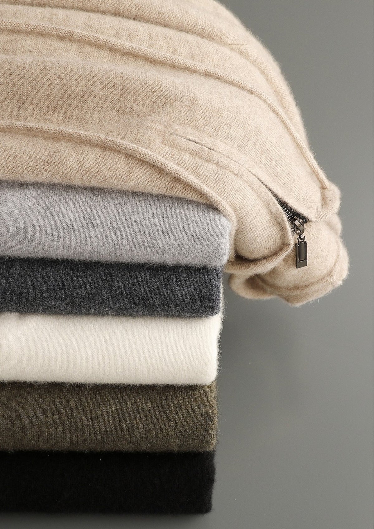 Premium Cashmere Half-Zip Hoodie