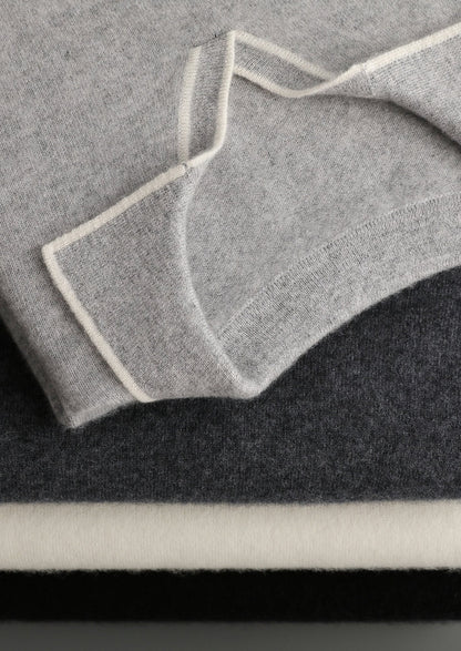 Premium Cashmere Buttonless Contrast Polo