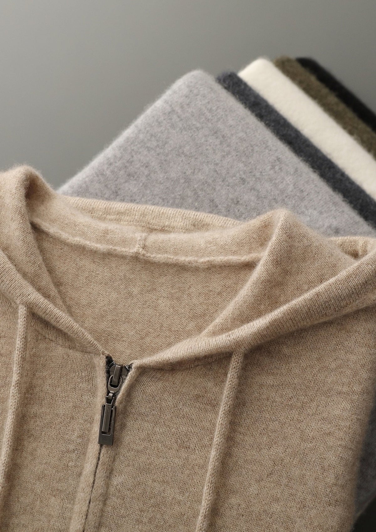 Premium Cashmere Half-Zip Hoodie