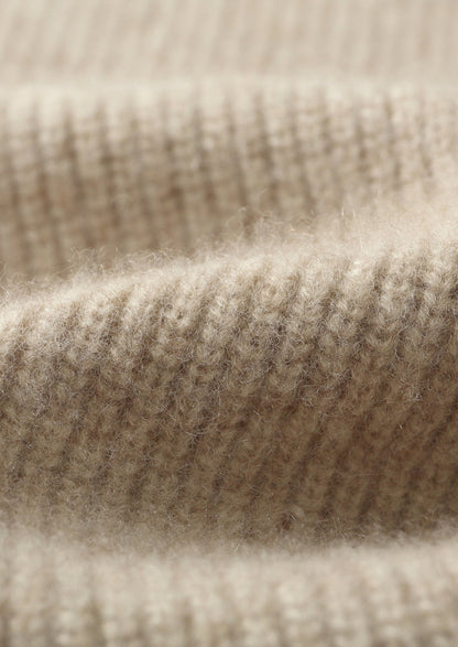 Premium Cashmere Ribbed Button-Up Hoodie