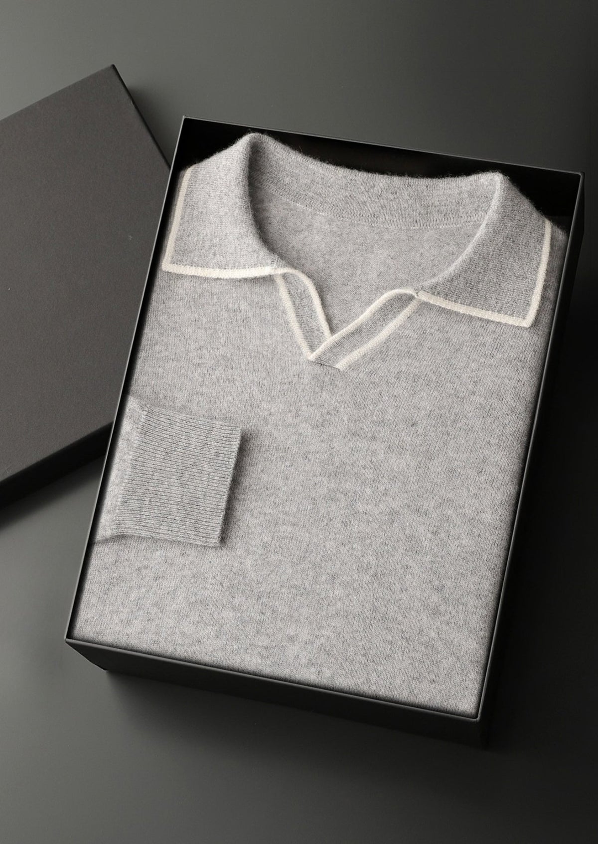 Premium Cashmere Buttonless Contrast Polo
