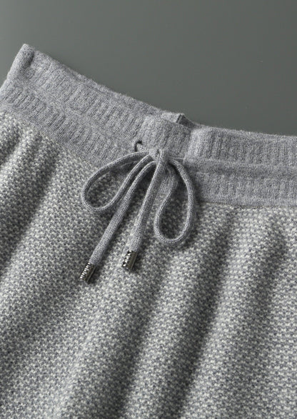 Pure Extra-Fine Merino Wool Jaquard Trousers