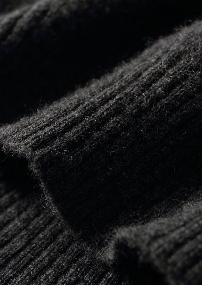 Pure Extra-Fine Merino Wool Funnel Neck Cardigan