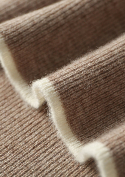 Pure Extra-Fine Merino Wool Contrast Crewneck