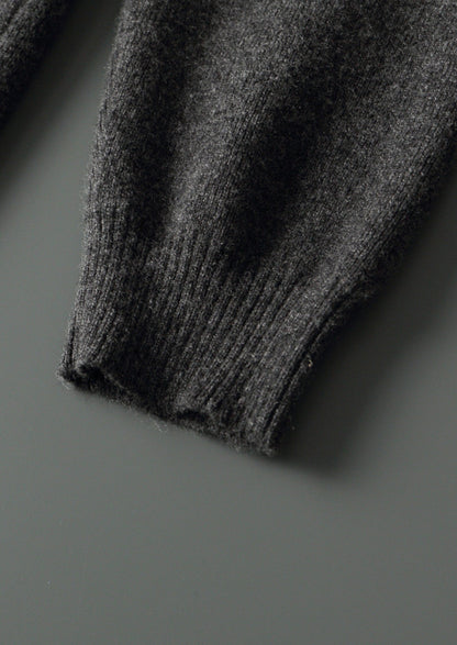 Pure Extra-Fine Merino Wool Funnel Neck Cardigan