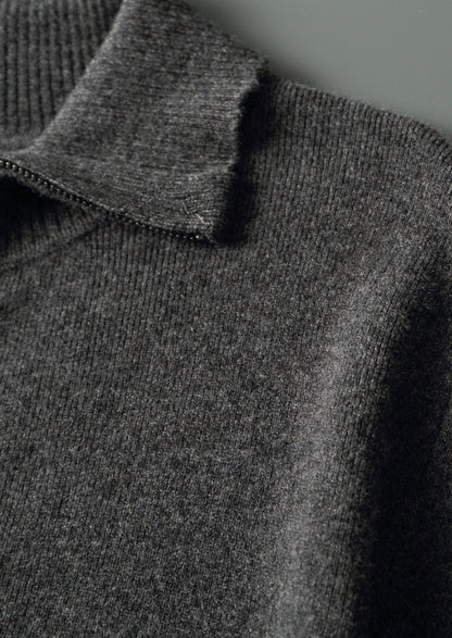 Pure Extra-Fine Merino Wool Funnel Neck Cardigan