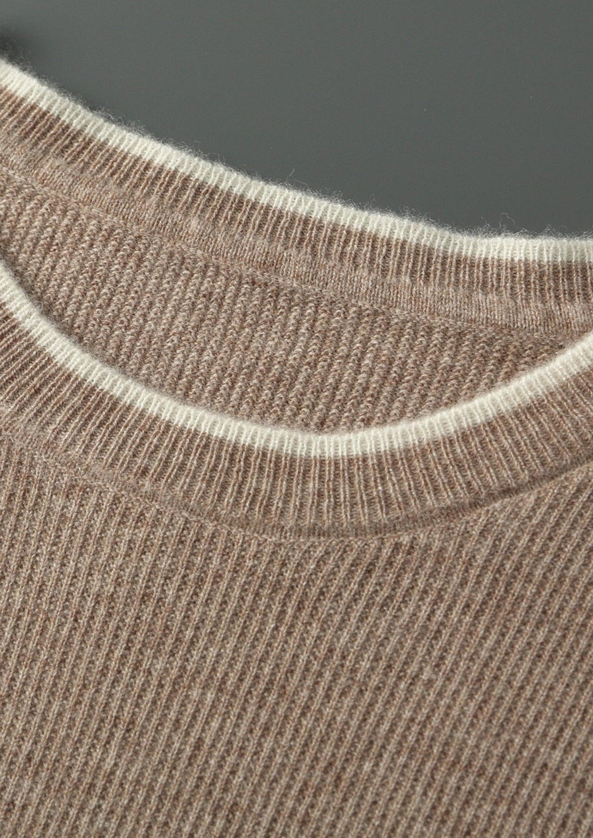 Pure Extra-Fine Merino Wool Contrast Crewneck