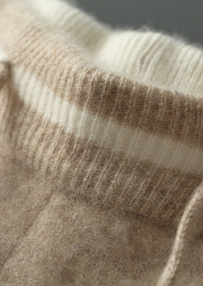 Pure Extra-Fine Merino Wool Contrast Leisure Trousers