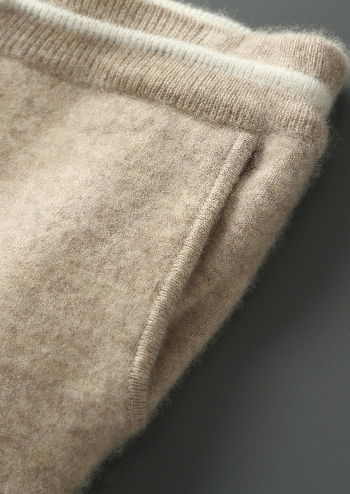 Pure Extra-Fine Merino Wool Contrast Leisure Trousers