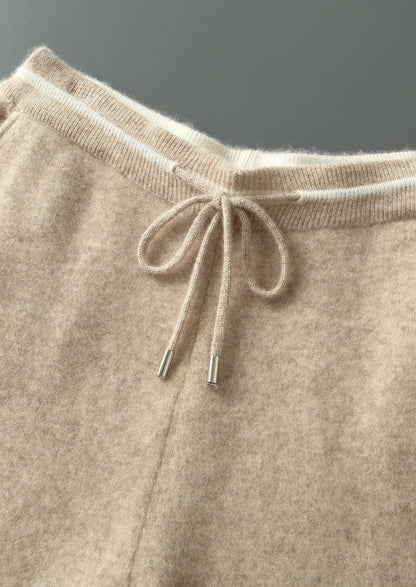 Pure Extra-Fine Merino Wool Contrast Leisure Trousers