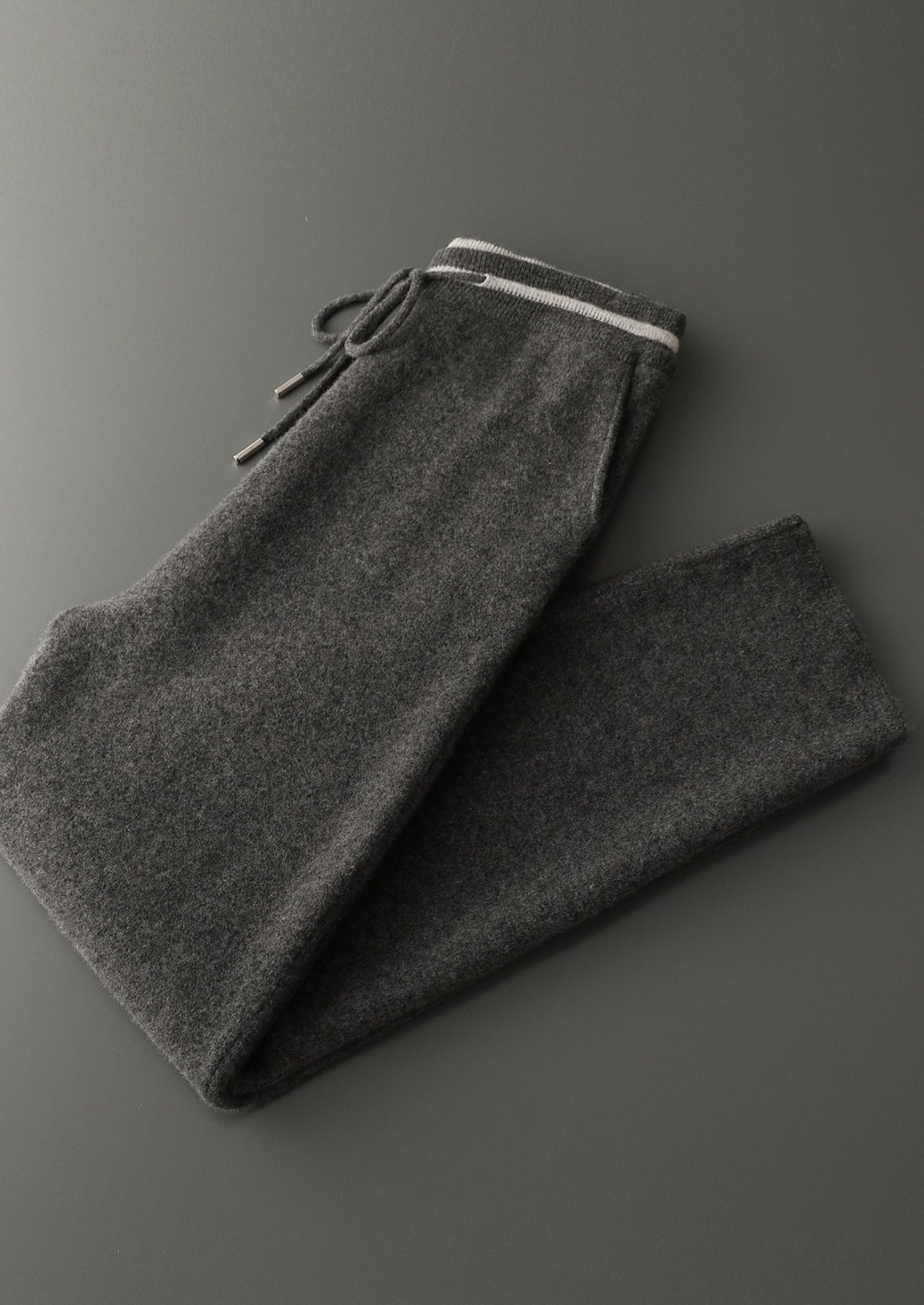 Pure Extra-Fine Merino Wool Contrast Leisure Trousers