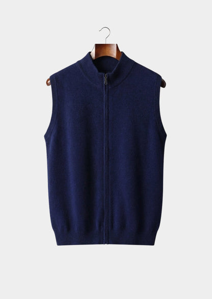 Pure Extra-Fine Merino Wool Zipper Vest