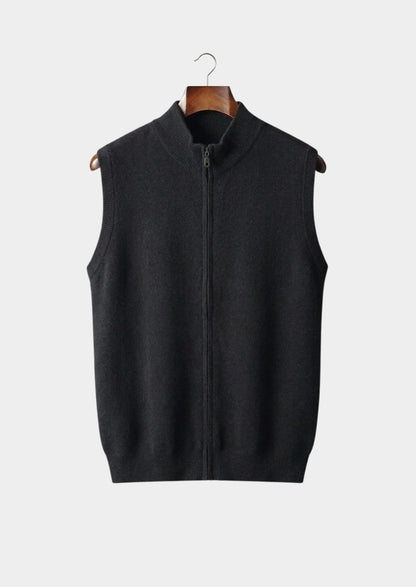 Pure Extra-Fine Merino Wool Zipper Vest