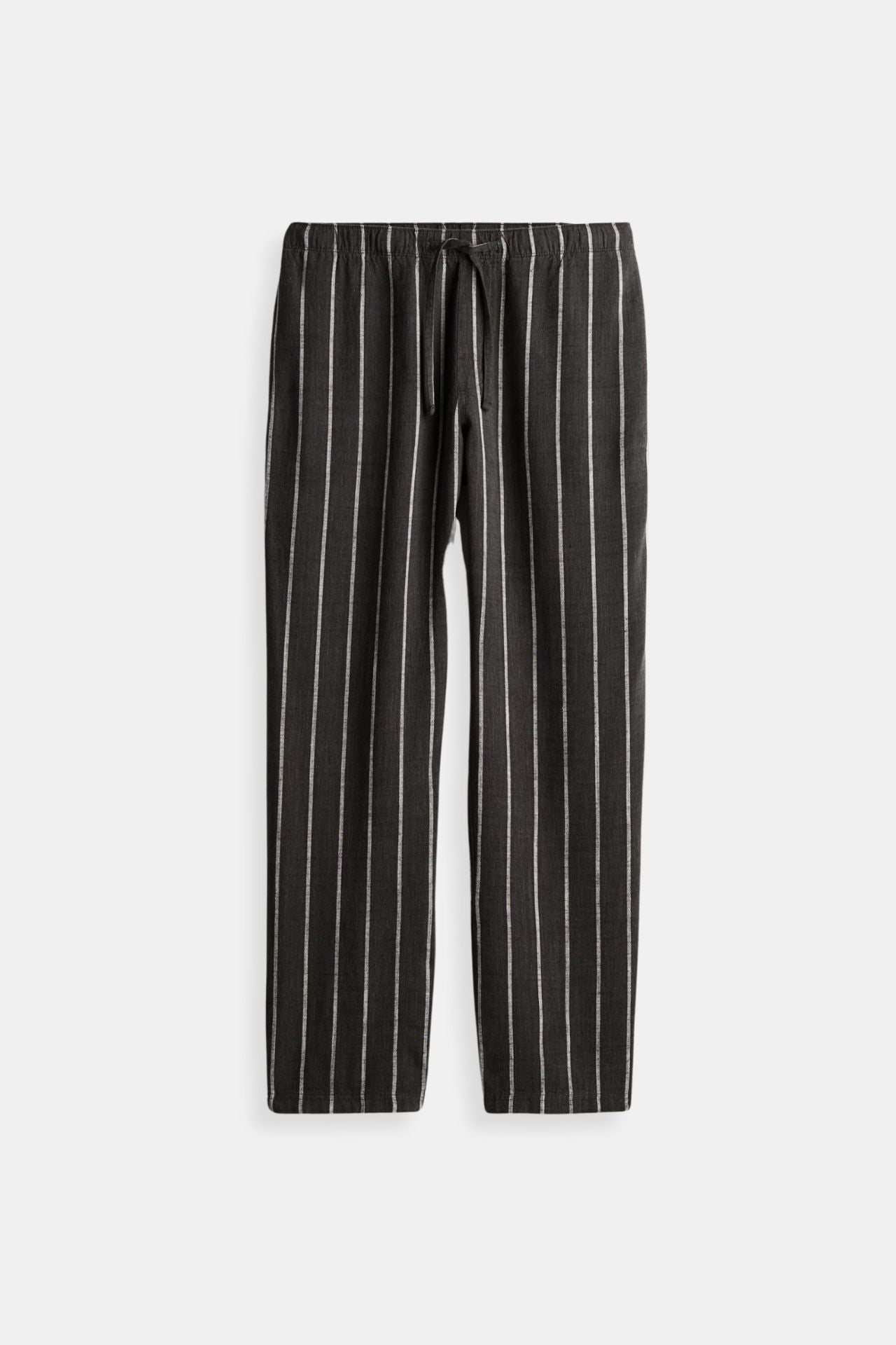 BREATHABLE SOLID DRAWSTRING LINEN PANTS - LORMIER - 