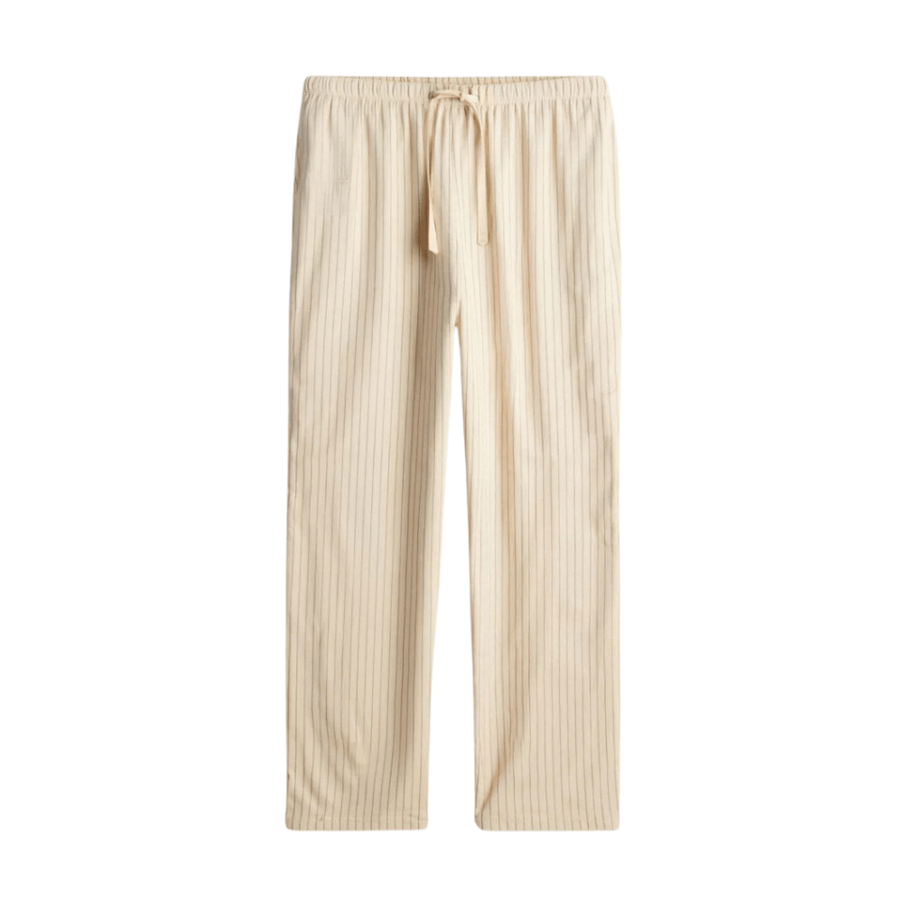 BREATHABLE SOLID DRAWSTRING LINEN PANTS - LORMIER - 