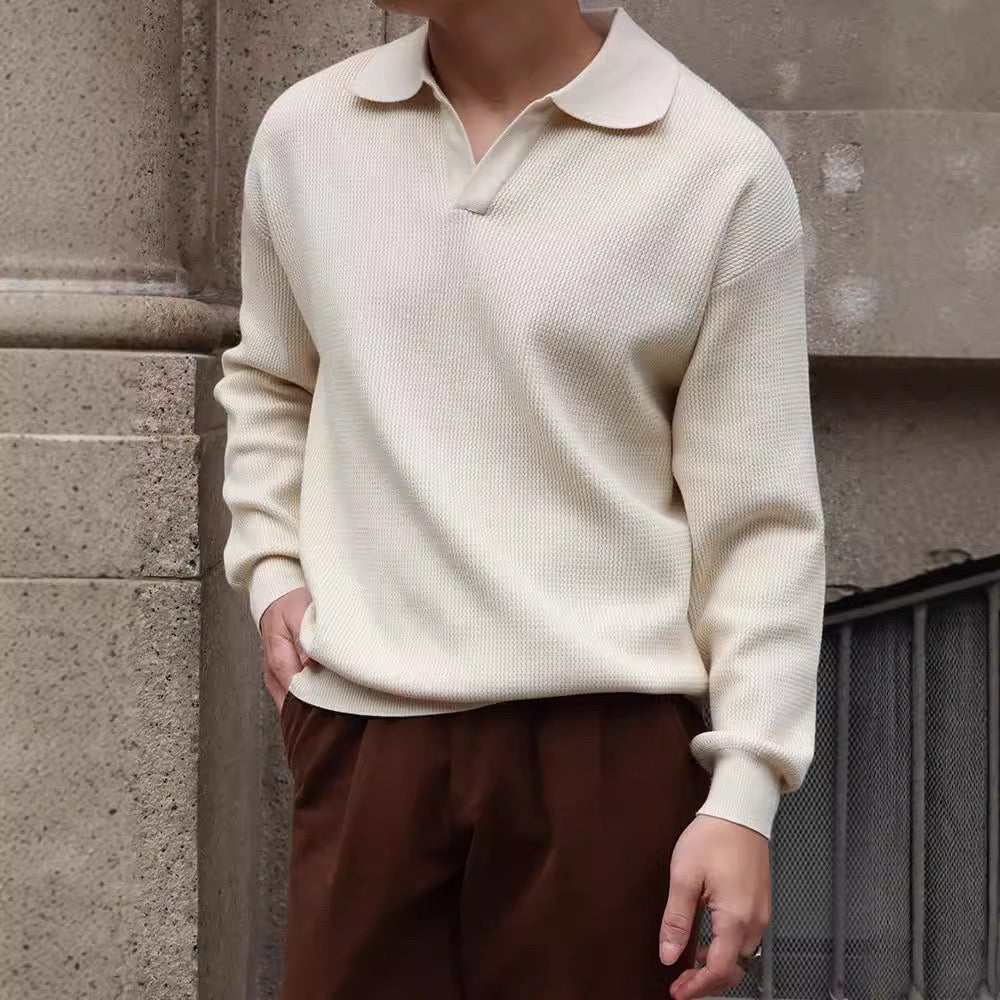 BUTTONLESS V - NECK POLO - LORMIER - 