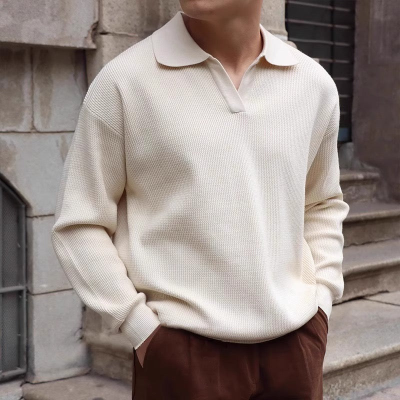 BUTTONLESS V - NECK POLO - LORMIER - 