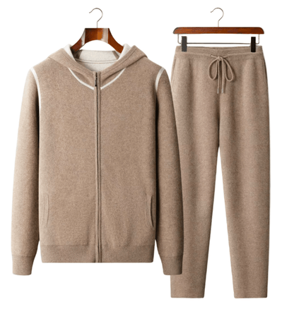 CASHMERE COMFORT SET – ZIP HOODIE & KNIT PANTS - LORMIER - 