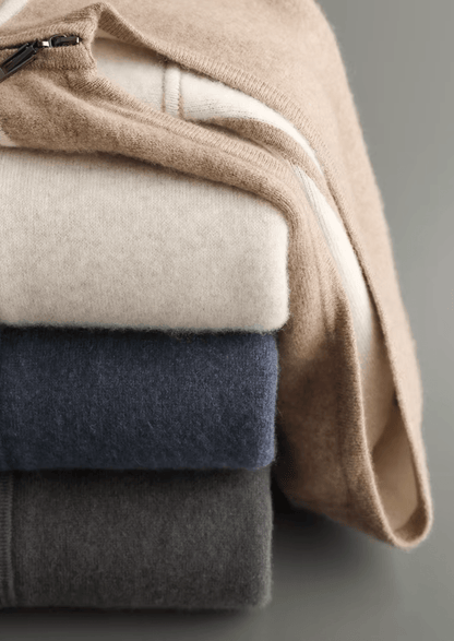 CASHMERE COMFORT SET – ZIP HOODIE & KNIT PANTS - LORMIER - 