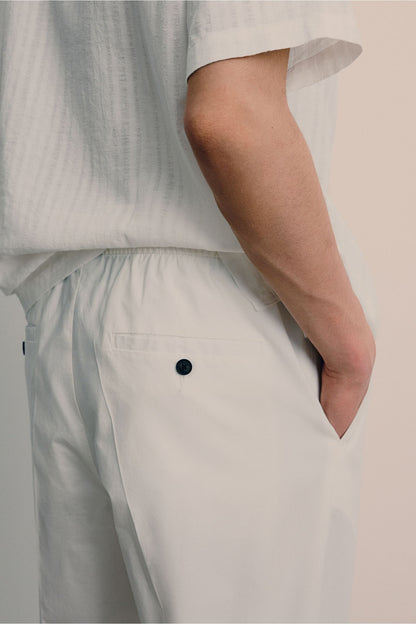 CASUAL REGULAR STRAIGHT COTTON PANTS - LORMIER - 