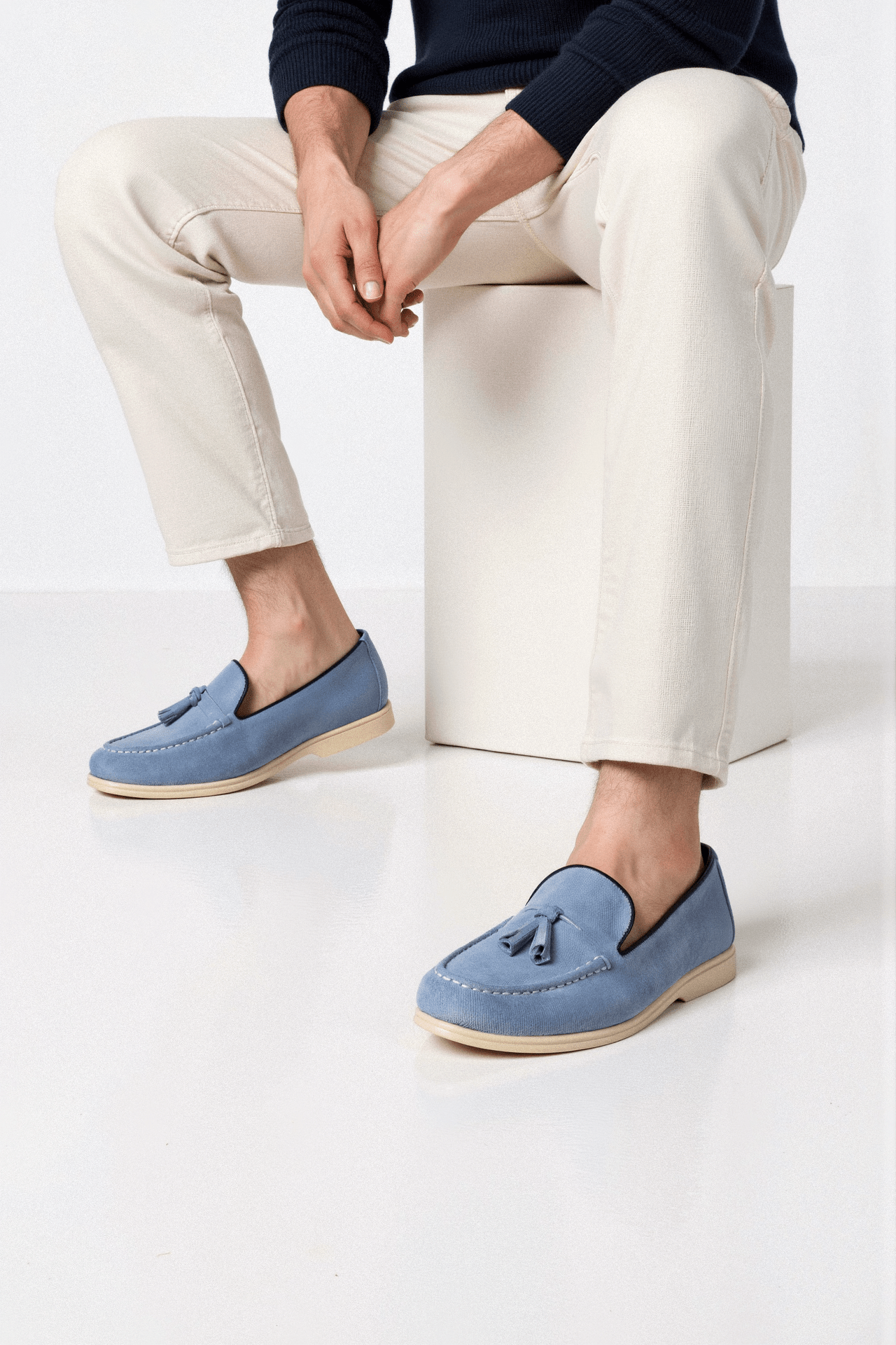 CASUAL VELVET UPPER LOAFERS - LORMIER - 