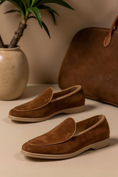 CLASSIC ELEGANT SUEDE LEATHER LOAFERS - LORMIER - 
