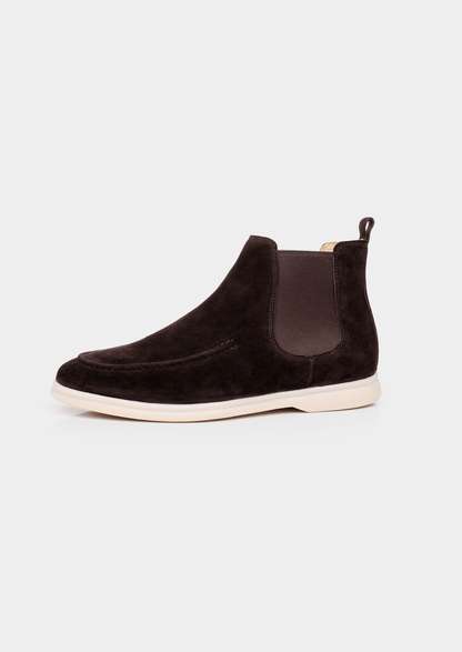 COFFEE SUEDE CHELSEA BOOT - LORMIER - 