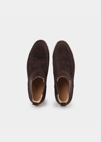 COFFEE SUEDE CHELSEA BOOT - LORMIER - 