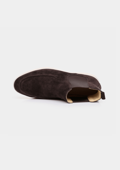COFFEE SUEDE CHELSEA BOOT - LORMIER - 