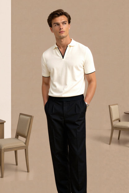 CONTRAST SLIM FITTED POLO - LORMIER - 