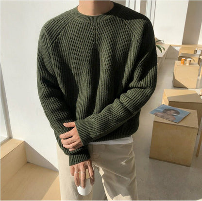 COTTON KNIT RAGLAN SLEEVE SWEATER - LORMIER - 