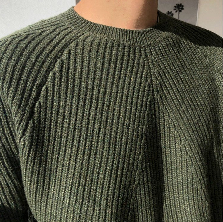 COTTON KNIT RAGLAN SLEEVE SWEATER - LORMIER - 