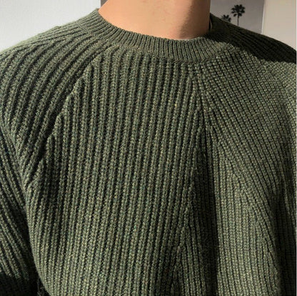 COTTON KNIT RAGLAN SLEEVE SWEATER - LORMIER - 