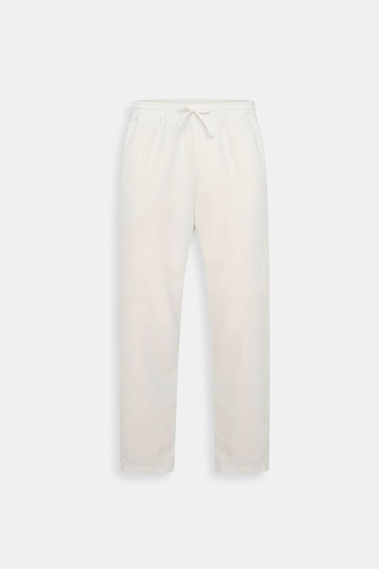 COTTON & LINEN BLEND DRAWSTRING PANTS - LORMIER - 