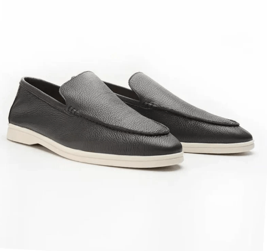 COWHIDE LEATHER LOAFERS - LORMIER - 