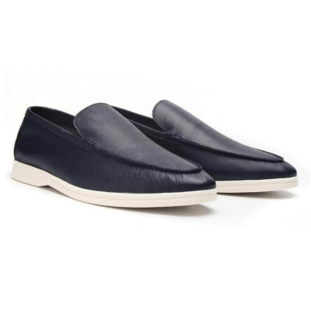 COWHIDE LEATHER LOAFERS - LORMIER - 