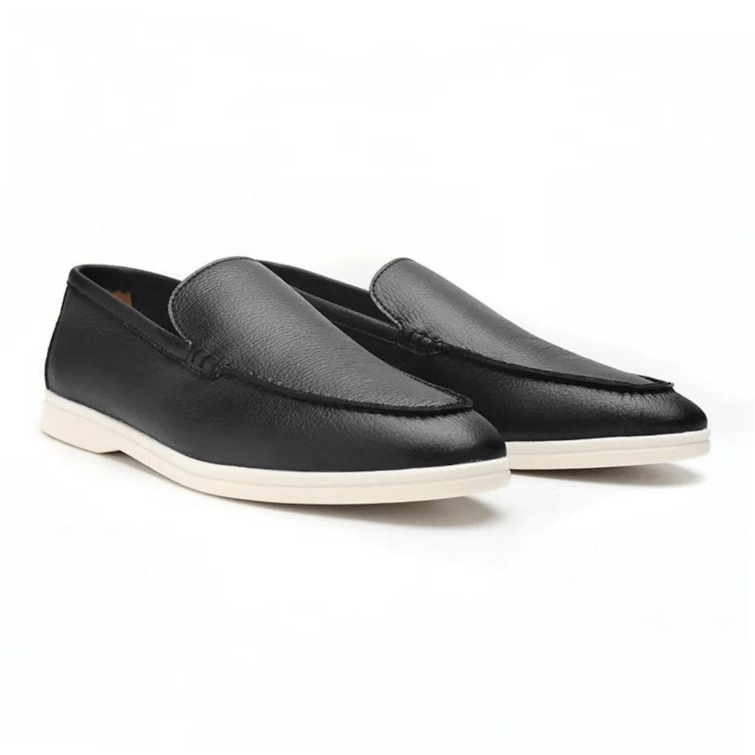 COWHIDE LEATHER LOAFERS - LORMIER - 