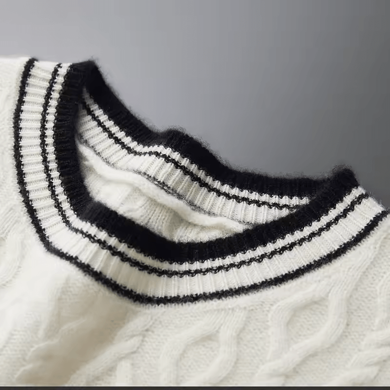 COZY MERINO WOOL JACQUARD CREWNECK - LORMIER - 