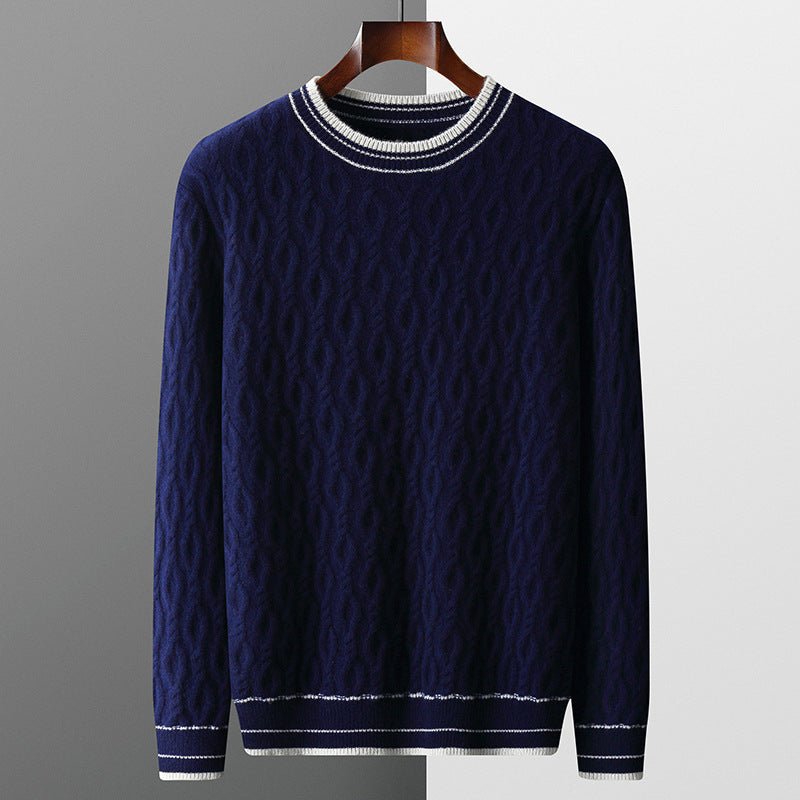 COZY MERINO WOOL JACQUARD CREWNECK - LORMIER - 